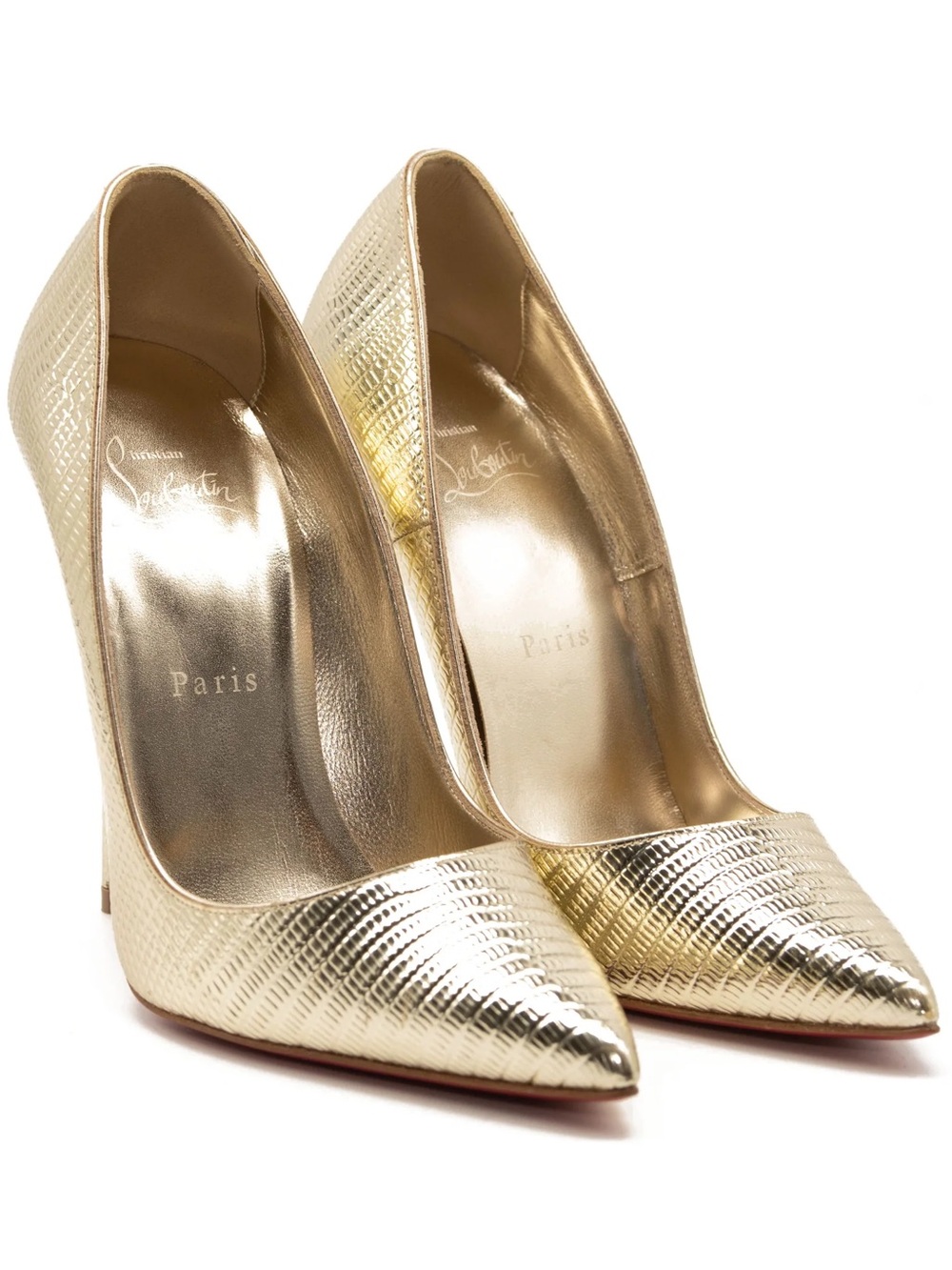 Christian Louboutin So Kate 120 pumps Metallic Gold Lizzy Lizard-embossed leathe